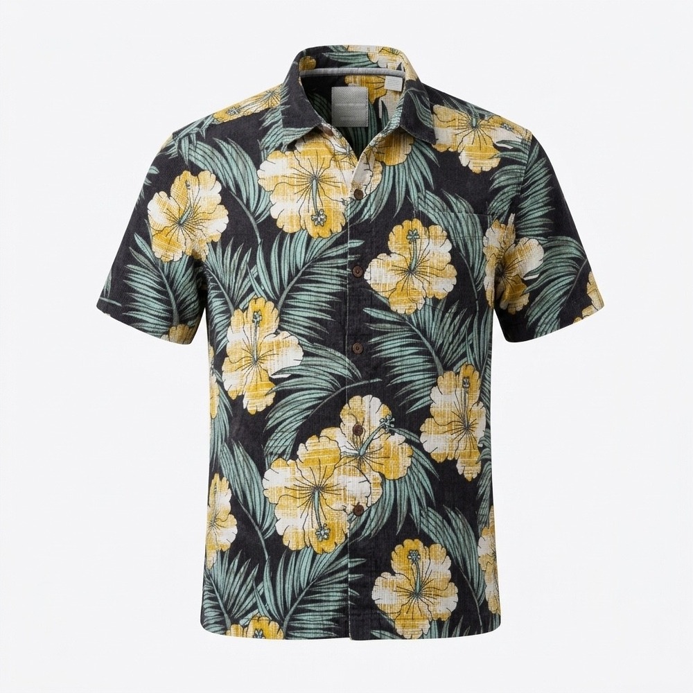 Tommy Bahama Mens XL 100% Silk Hibiscus Palm Tropical Shirt Hawaiin Vacation
